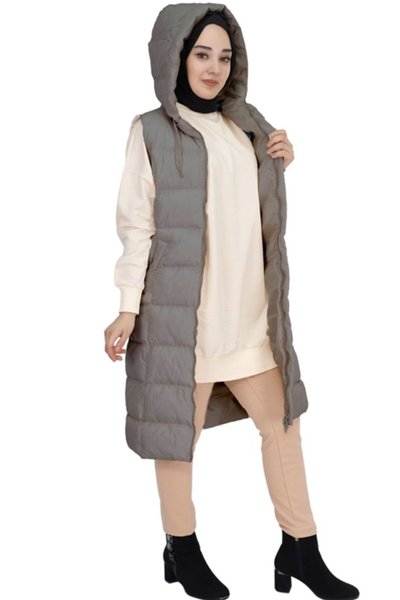 Gray Pocket Puffer Vest