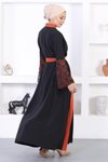 Kiremit Dantel Detaylı Abaya