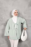 Mint Önü Bağlamalı Kimono Tunik