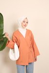 Oranj Yandan Bağlamalı Kimono Tunik