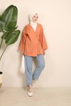 Oranj Yandan Bağlamalı Kimono Tunik