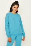 Blue Şardonlu Basic Örme Sweatshirt