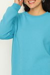 Blue Şardonlu Basic Örme Sweatshirt