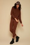 Brown Şardonlu Basic Örme Sweatshirt