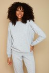 Gri Şardonlu Basic Örme Sweatshirt