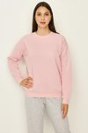 Pembe Şardonlu Basic Örme Sweatshirt