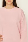 Pembe Şardonlu Basic Örme Sweatshirt