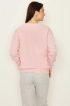 Pembe Şardonlu Basic Örme Sweatshirt