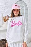 Beyaz Baskılı Sweatshirt