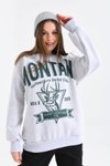 Gri Montana Baskılı 3iplik Sweatshirt