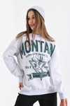 Gri Montana Baskılı 3iplik Sweatshirt