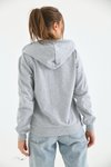 Gri Unisex Kapüşonlu Fermuarlı Sweat