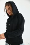 Siyah Unisex Kapüşonlu Fermuarlı Sweat