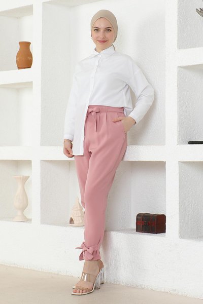 Powder Belted Trousers