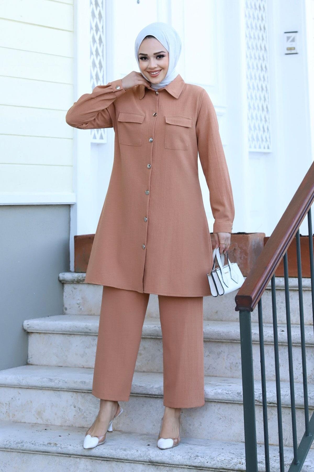 Camel Pocket Detailed Suit - Misskayle