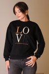 Siyah Love Baskılı Sweatshirt