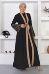 Vizon Dantel Detaylı Abaya