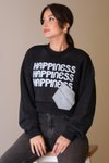 Siyah Kot Cep Detaylı Sweatshirt