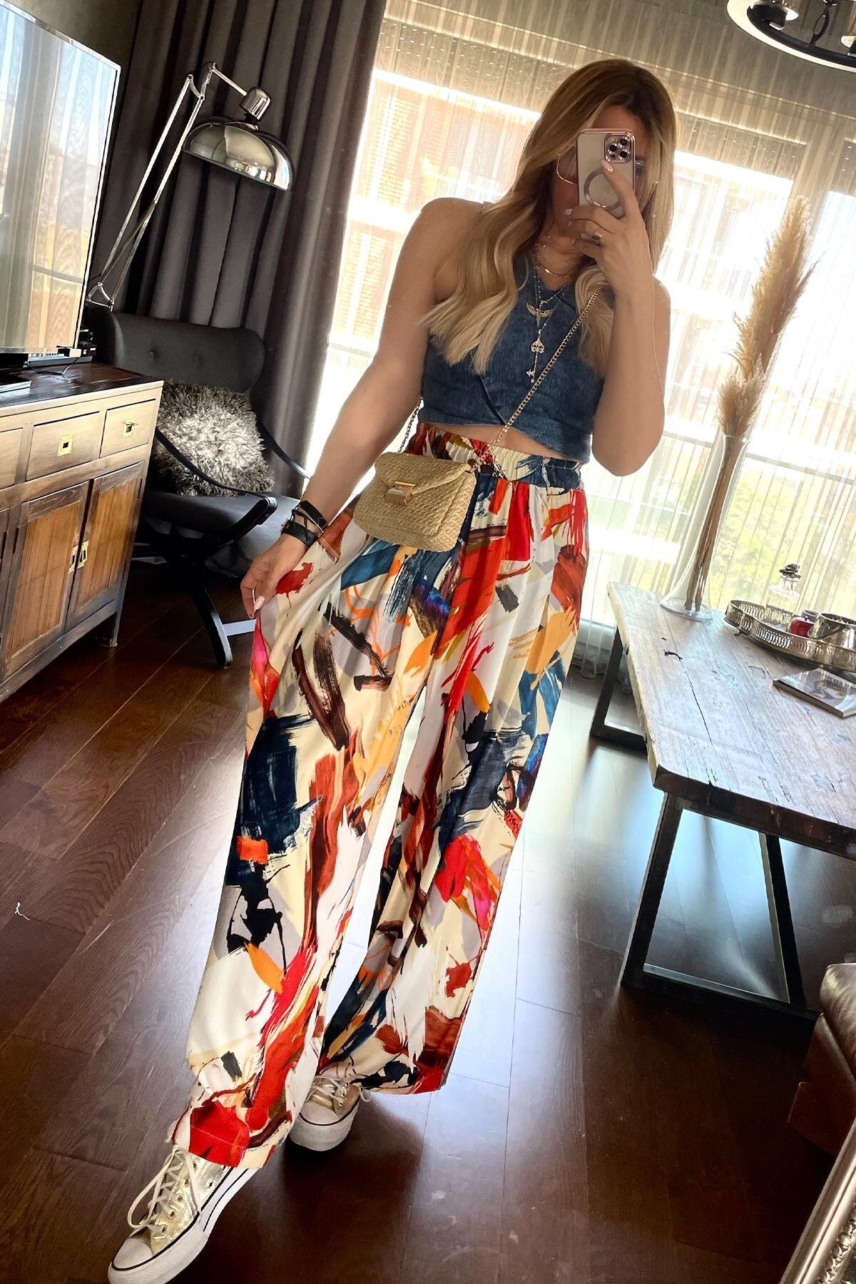 Colorful Draped Pleated Viscose Pants - Sohotique By P