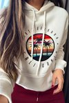 Ekru California Kapüşonlu Sweatshirt