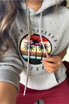 Gri California Kapüşonlu Sweatshirt