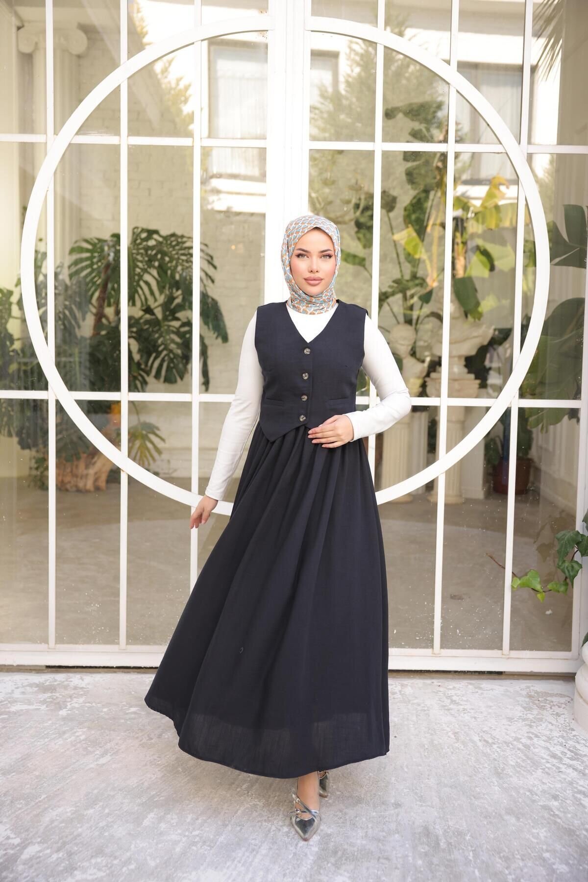 Black Vest Skirt Set - Nergis Neva Butik