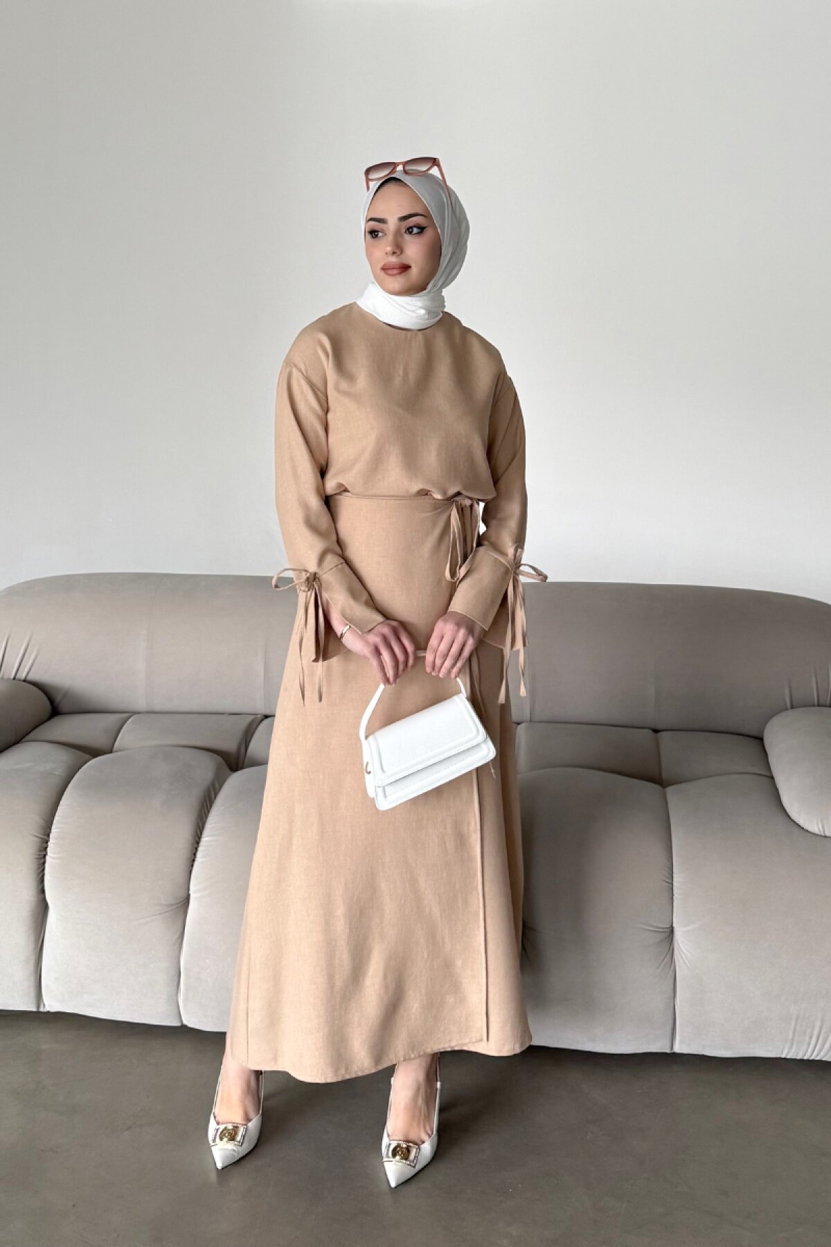 Mustard İkra Skirt Set - Ensa Tesettür