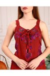 Kiremit Otantik Nakış İşlemeli Harem Şalvar Pantolon Buluz Takım