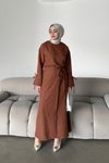 Kahve İkra Etekli Takım