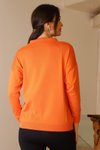 Oranj Polo Yaka Uzun Kollu Bluz