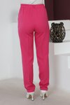 Pembe Beli Lastikli Bol Paça Pantolon
