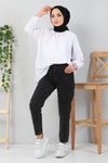 Siyah Boyfriend Büyük Beden Kot Pantolon
