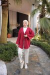 Bordo Önü Bağlamalı Kimono Tunik