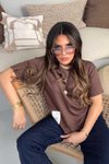 Acı Kahve Zr Basic Bisiklet Yaka Tshirt
