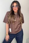 Acı Kahve Zr Basic Bisiklet Yaka Tshirt