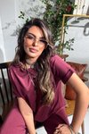 Bordo Oysh Kumaş Kısa Kollu Takım