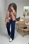 Camel Belden Büzgülü Rüzgarlık Ceket