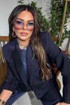 Lacivert Massi Blazer İki Düğmeli Ceket