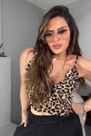 Leopar Gipeli Askılı Crop