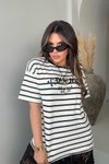 Siyah Çizgili Journey Tshirt