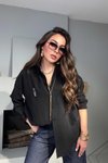 Siyah Teddy Modal Kumaş Gömlek