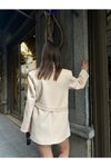 Bej Kemer Detaylı Astarlı Blazer Ceket