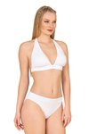 Beyaz Dokulu Aksesuarlı Bikini Takım