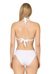 Beyaz Dokulu Aksesuarlı Bikini Takım