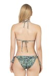 Mavi Yeşil Üçgen Yarım Dolgulu Simli Bikini Takım