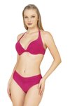 Pembe Büzgü Detaylı Destekli Bikini Takım