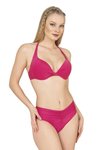 Pembe Büzgü Detaylı Destekli Bikini Takım