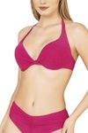 Pembe Büzgü Detaylı Destekli Bikini Takım