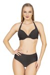 Siyah Balenli Destekli Yüksek Bel Bikini Takım