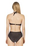 Siyah Balenli Destekli Yüksek Bel Bikini Takım